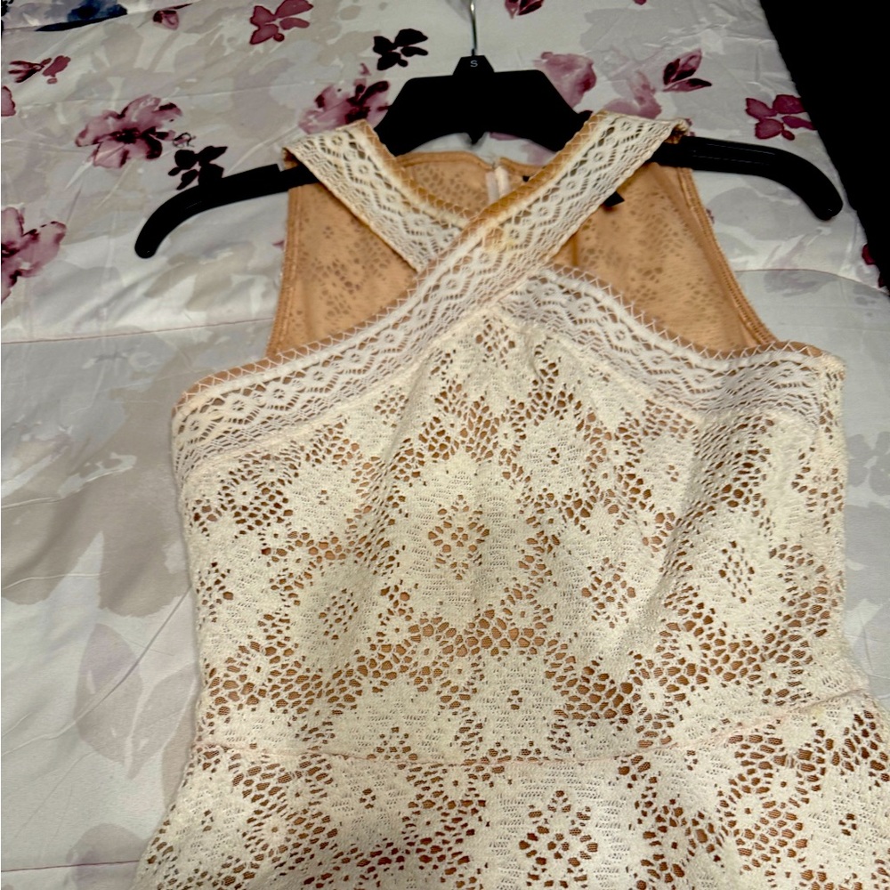 BCBGMaxAzria white lace top